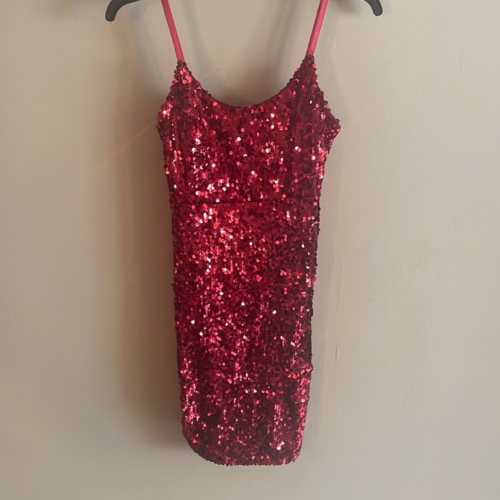 COPY - Revamped La Nuit size small red sequin dress.